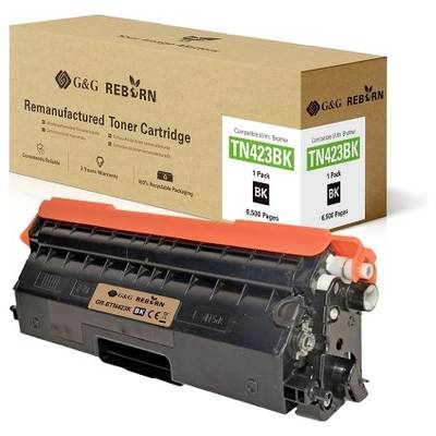 Navulbare tonercartridge TN423BK, compatibel met Brother-printers, 6.500 pagina's. Milieuvriendelijke verpakking, 3 jaar garantie.