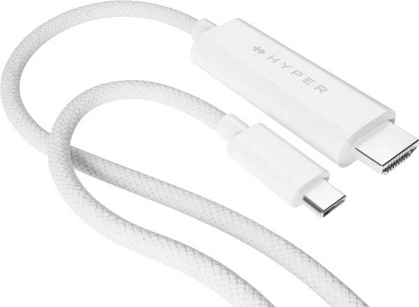 Targus HD6007WHGL HDMI-kabel  HDMI 2.1a USB-C stekker 2.50 m Wit Stoffen mantel