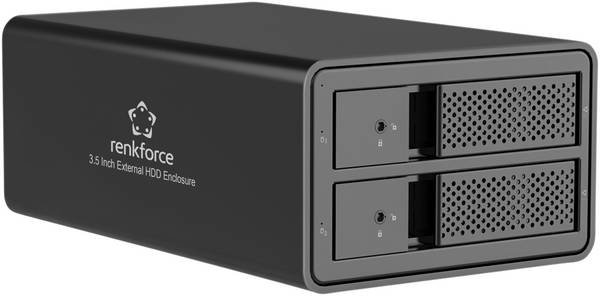 Renkforce RF-6647596 3,5" harde schijf behuizing 2 Bay 3.5 inch USB-A 3.0