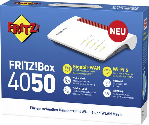 FRITZ! FRITZ!Box 4050 WiFi-router  2.4 GHz, 5 GHz