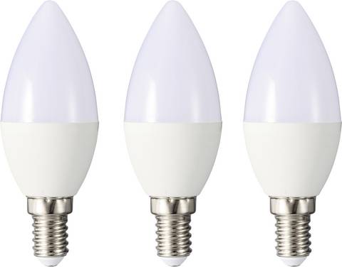Sygonix SY-6649658 LED-lamp Energielabel F (A - G) E14  4.9 W = 40 W Warmwit (Ø x h) 37 mm x 96 mm  3 stuk(s)