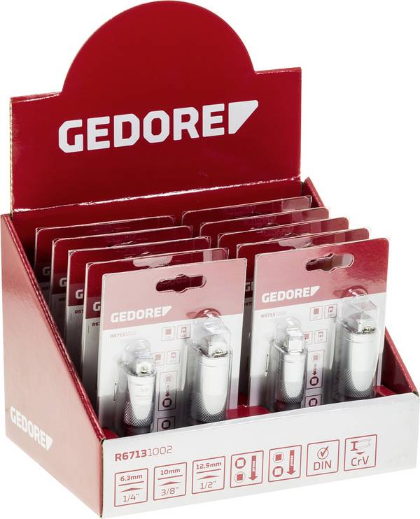 Gedore R67139010 3301794 Adapter voor verwisselbare koppen   Aandrijving 1/4" (6,3 mm), 3/8" (10 mm) 150 mm 10 stuk(s)