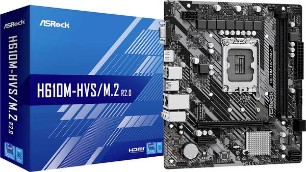 ASRock H610M-HVS Moederbord Socket Intel 1700 Vormfactor Micro-ATX Moederbord chipset Intel® H610