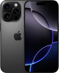 Conrad Apple iPhone 16 Pro iPhone 256 GB 16 cm (6.3 inch) Energielabel B (A - G) Titaanzwart iOS 18 Dual-SIM aanbieding