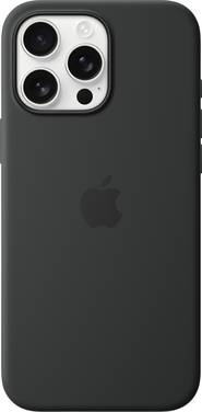 Apple Silicone Case MagSafe Silicon Case Apple iPhone 16 Pro Max Zwart Stootbestendig, Inductieve lading