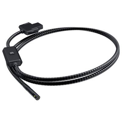 Flexibele endoscoop-kabel met camera en licht aan het uiteinde, robuuste behuizing, geschikt voor inspecties in moeilijk bereikbare ruimtes.