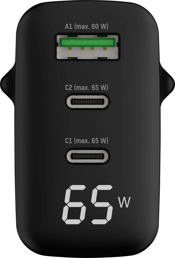 Ansmann HC365PD 65W USB-oplader 65 W 1x USB-A, 2x USB-C USB PD Zwart Binnen
