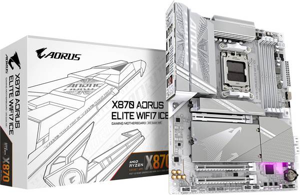 Gigabyte X870 A ELITE WF7 ICE AM5 ATX MB Moederbord Socket AMD AM5 Vormfactor ATX Moederbord chipset AMD® X870