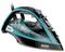 Strijkijzer in grijs en turquoise kleur, met stoomfunctie en doorzichtige waterreservoir. Merk 'Tefal Ultimate Pure' zichtbaar.