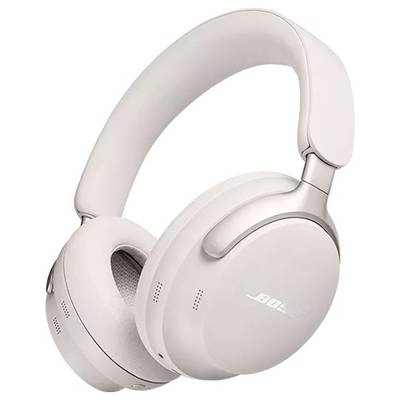 Over-ear-koptelefoon in het wit, modern ontworpen, met vulling voor een comfortabele pasvorm.