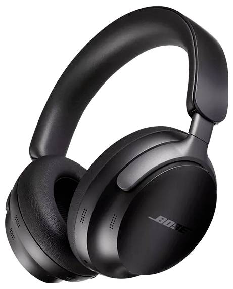Zwarte over-ear koptelefoon van het merk Bose met gewatteerde oorschelpen en hoofdband, geschikt voor hoogwaardige audioweergave.
