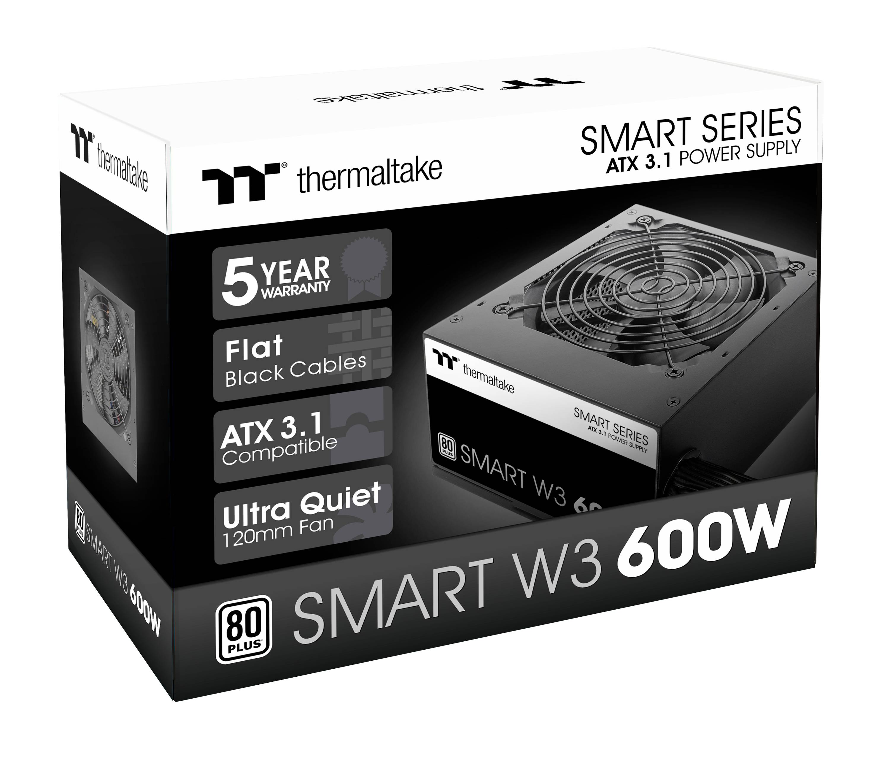 Voeding Thermaltake Smart W3 600W ATX3.1 80+ Zwart retail-2