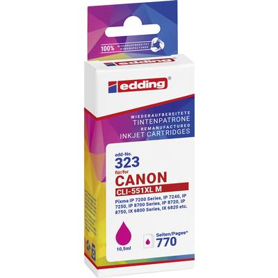 Inktpatroon voor Canon-printers, modelnummer C-551XL M, 10,5 ml, 770 pagina's, geschikt voor verschillende Pixma-modellen.