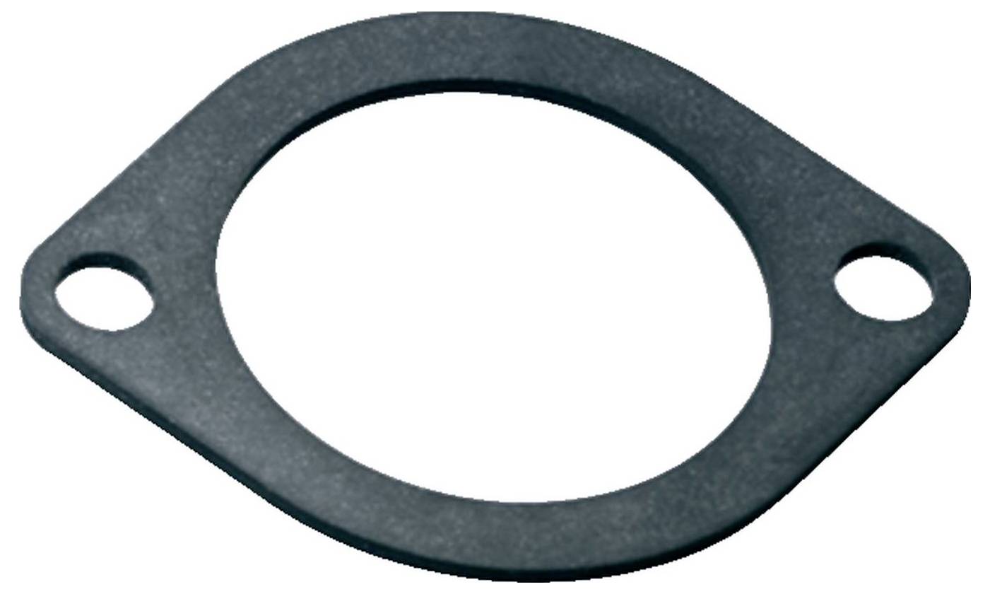 Afdichtingsring met twee bevestigingsgaten uit zwart materiaal, gebruikt voor het afdichten van verbindingen in machines of voertuigen.