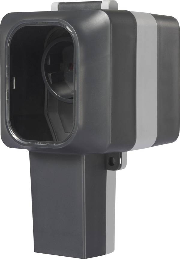 Sygonix SY-6670746 1-voudig Stopcontact (opbouw)  Afsluitbaar, Zwenkbare stopcontacttop IP55 Grijs