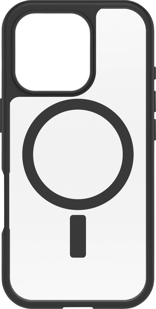 Otterbox React Backcover Apple iPhone 16 Pro Zwart, Transparant Inductieve lading, MagSafe compatible