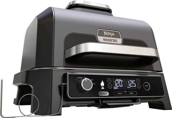 Ninja Woodfire Pro XL Elektrische barbecue Elektrisch Zwart, RVS