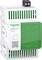 Een EcoStruxure Panel Server van Schneider Electric, model PAS400, met een groen behuizing en QR-code aan de voorzijde.