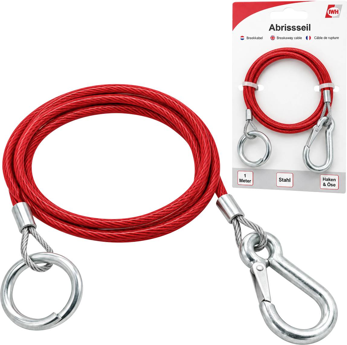 IWH 019611 Aanhanger breekkabel Staal 1 m