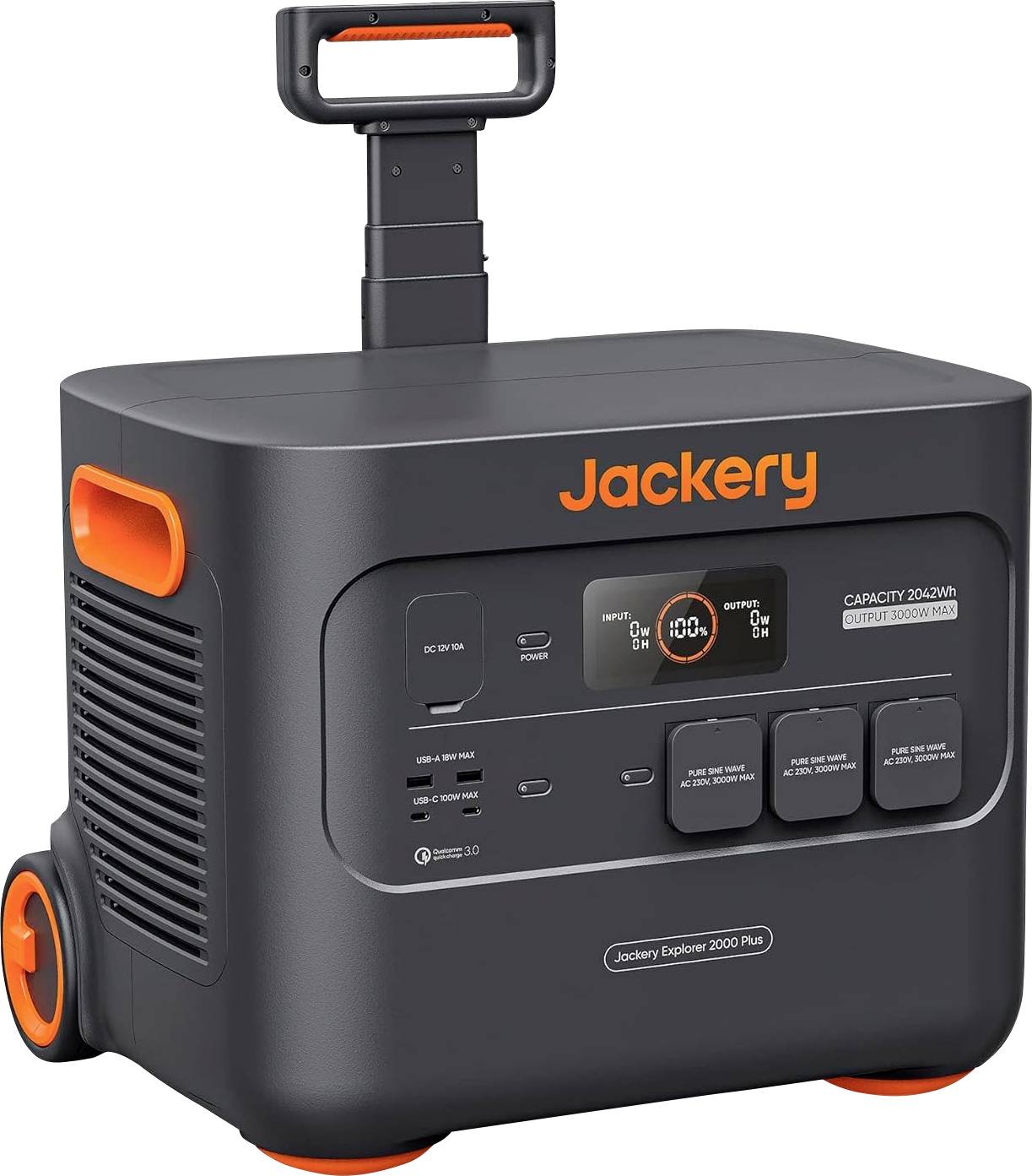 Jackery Explorer 2000 Plus Powerstation LiFePO4 Zwart, Oranje Met laadregelaar