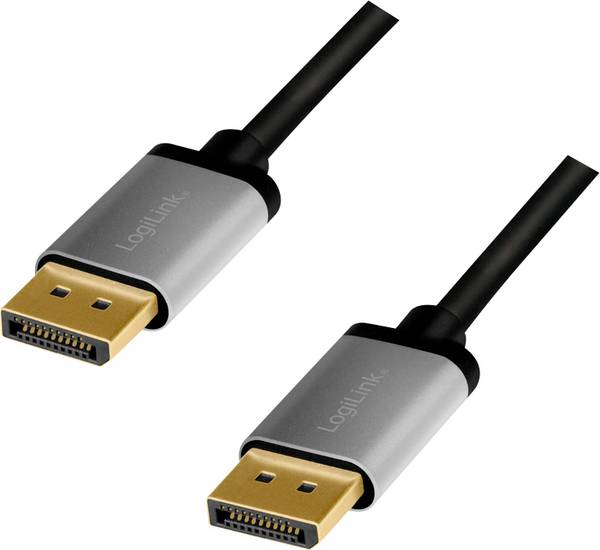 LogiLink DisplayPort AV Aansluitkabel [1x DisplayPort - 1x DisplayPort] 3 m Zwart/grijs