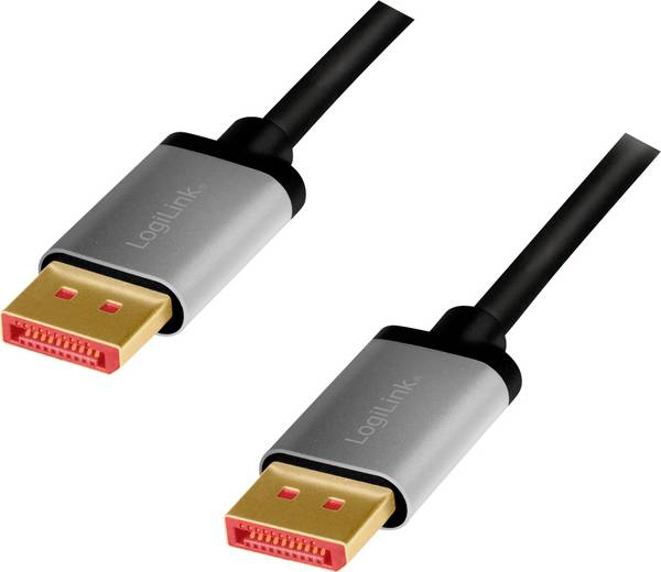 LogiLink DisplayPort AV Aansluitkabel [1x DisplayPort - 1x DisplayPort] 2 m Zwart/grijs