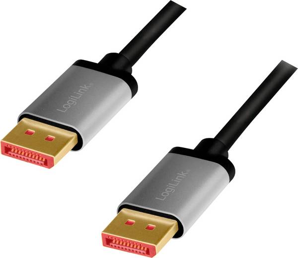 LogiLink DisplayPort AV Aansluitkabel [1x DisplayPort - 1x DisplayPort] 3 m Zwart/grijs
