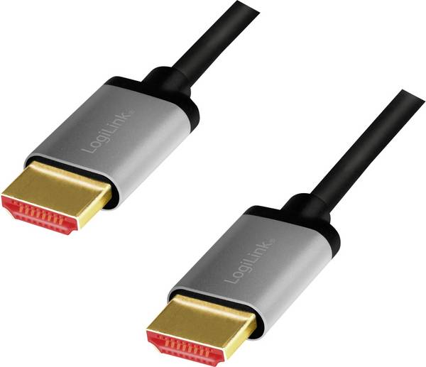 LogiLink HDMI AV Aansluitkabel [1x HDMI-stekker - 1x HDMI-stekker] 3 m Zwart-grijs