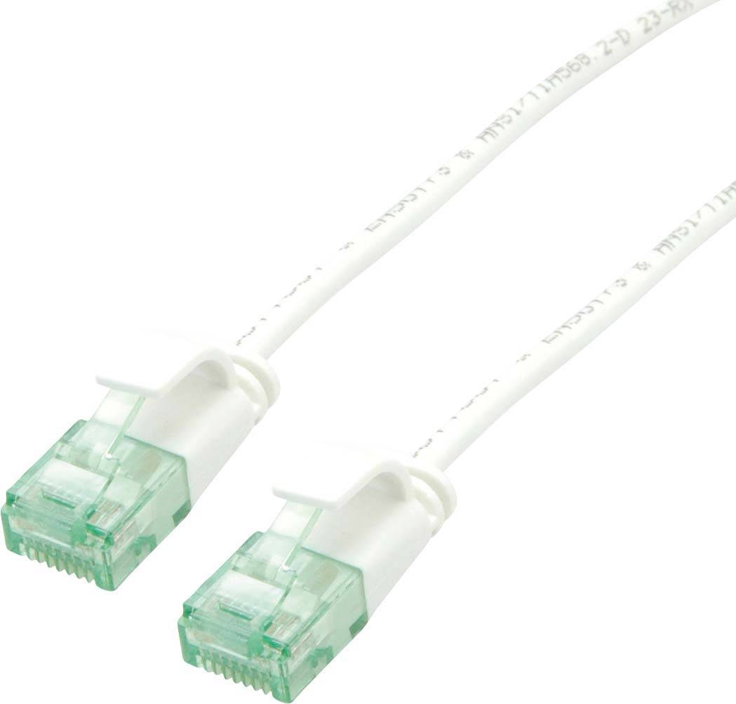 ROLINE RM UTP DataCenter Patchkabel Cat.6A (Klasse EA), extra dun, wit, 0,15 m-0