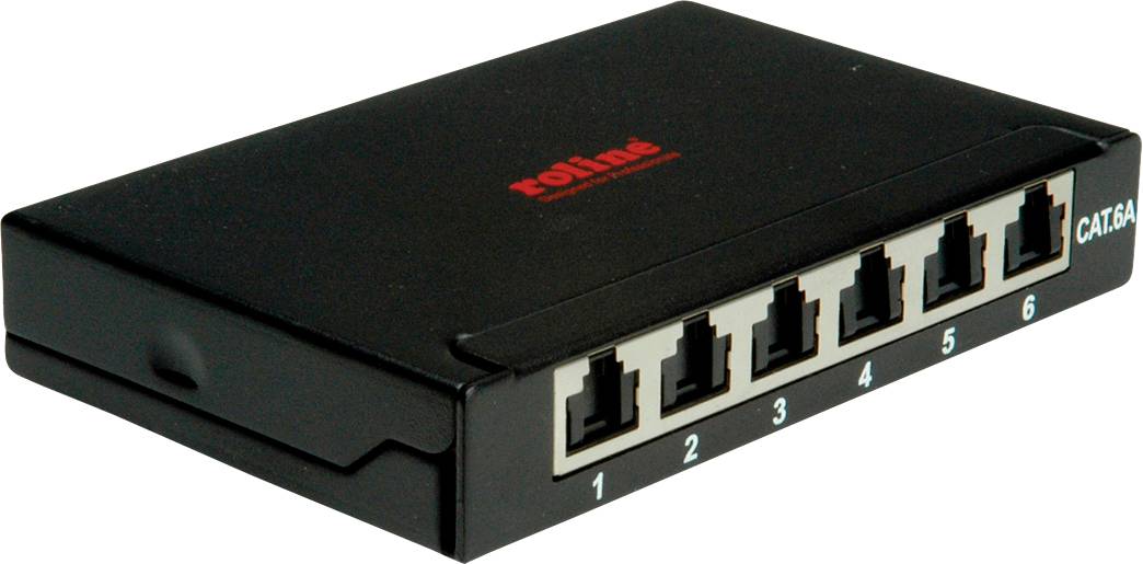 ROLINE Minipatchpaneel, Cat.6A/Cl.EA, 0,5U, 6x RJ45-poorten , afgeschermd, zwart-0
