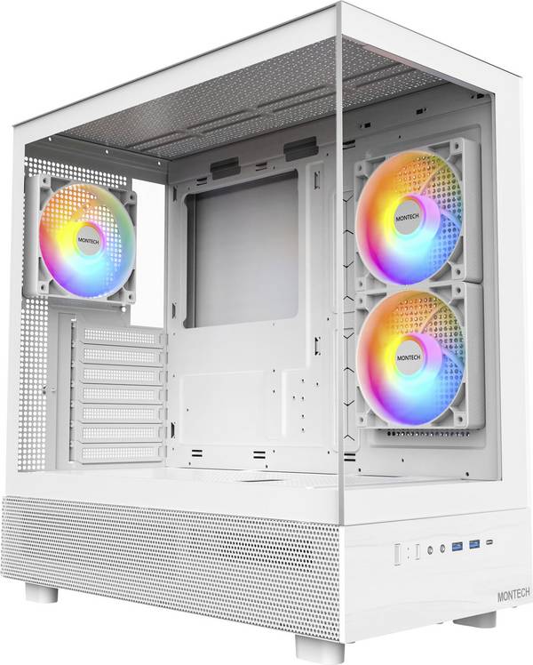 MONTECH XR Tempered Glass Midi-tower PC-behuizing Wit