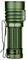Groene zaklamp met een gestructureerd patroon, zijdelingse clip en merklogo. Ideaal voor buitenactiviteiten en reizen.