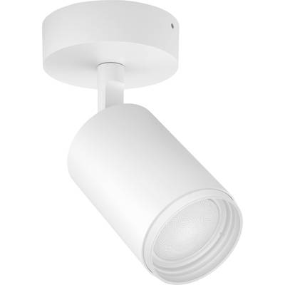 Witte plafondspot met cilindrische behuizing en draaibare spot. Ideaal voor gerichte verlichting in moderne interieurs.
