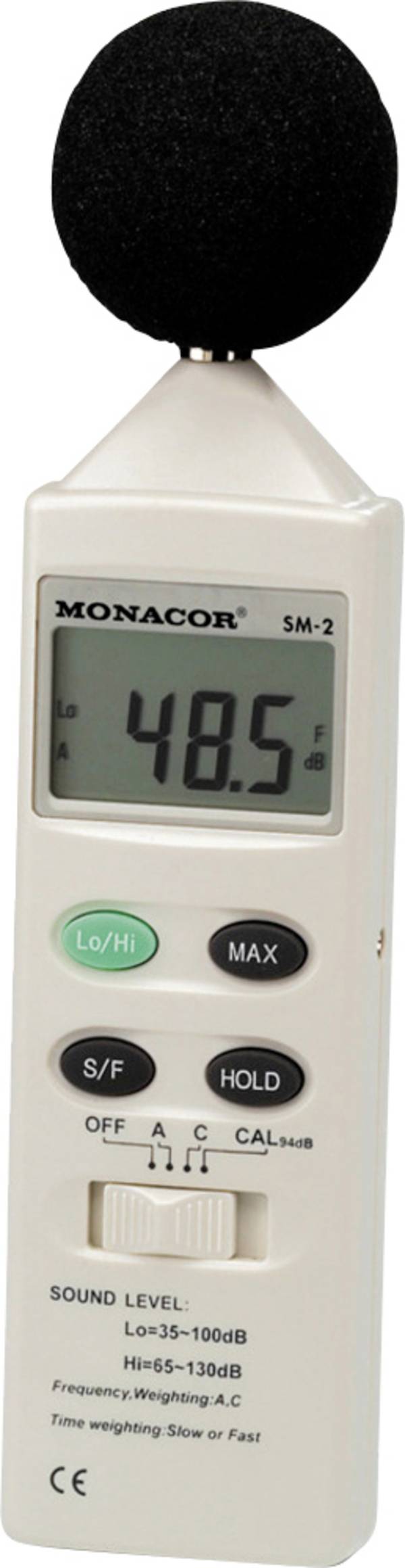Monacor SM-2 Decibelmeter 35 - 100 dB 31.5 Hz - 8000 Hz