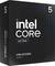 'Intel Core Ultra' processorpakket, serie 2, zwart met blauwe en witte accenten, opschrift 'Unlocked', nummer 5.