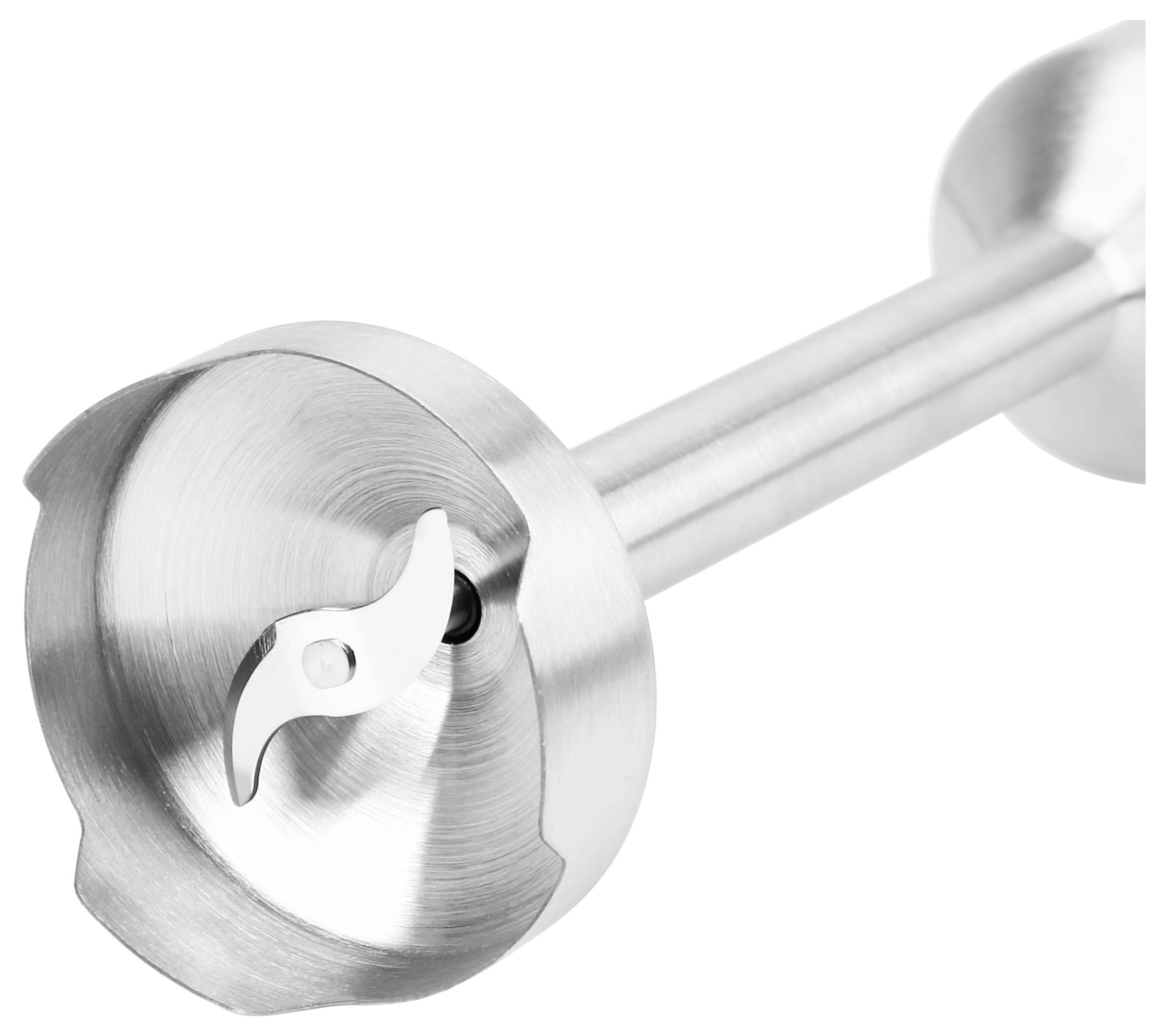 Staafmixer-metalen mes in close-up.