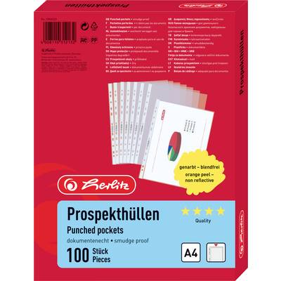 'Documentmappen, 100 stuks, A4, documentecht, antiglans. Drie sterren kwaliteit. Verpakking toont afbeelding van mappen met diagram.'