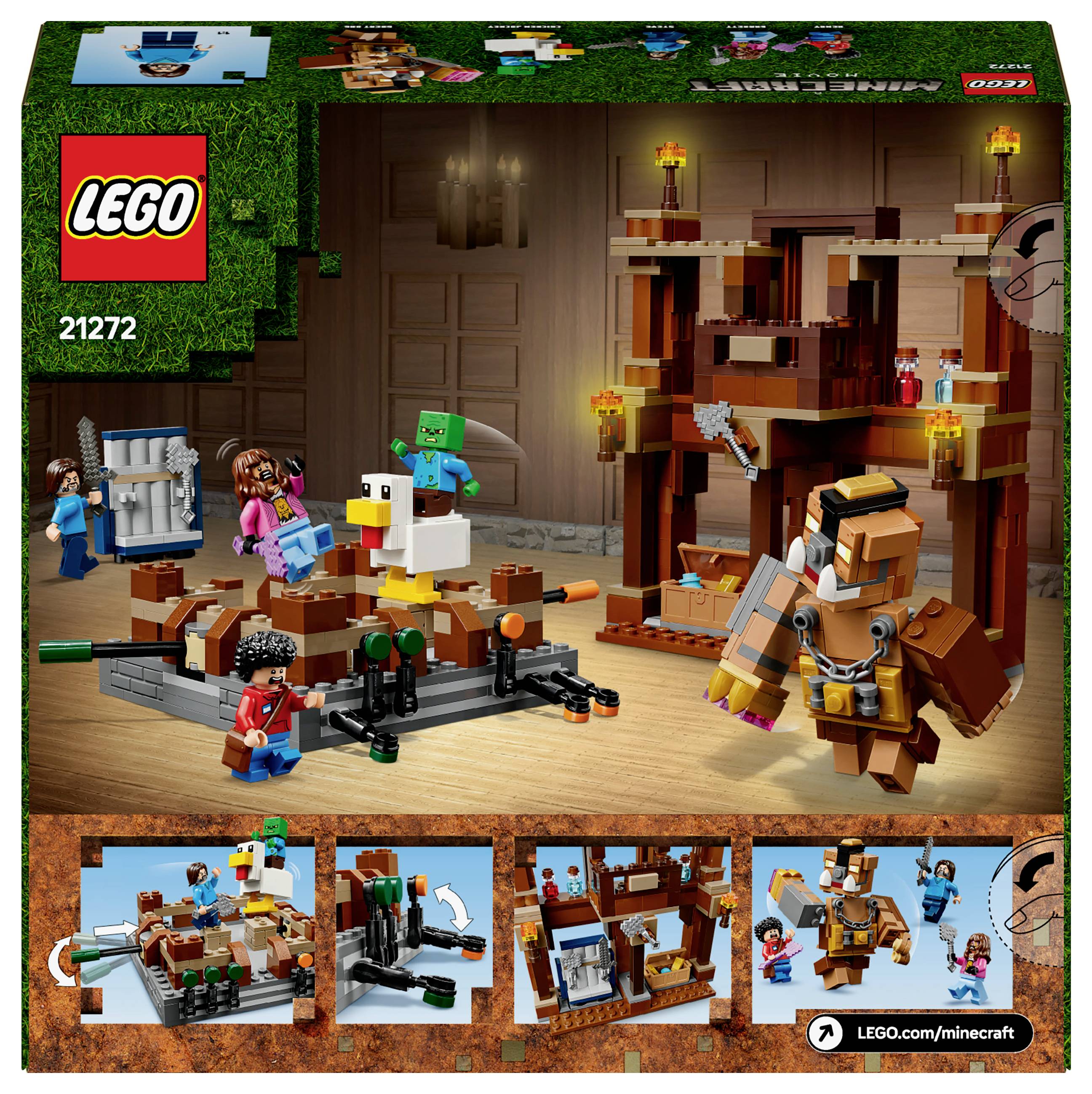 LEGO Minecraft-set 'Het Avonturenfort': Bouwpakket met burcht, figuren en dieren uit Minecraft. Interactieve speelmogelijkheden.