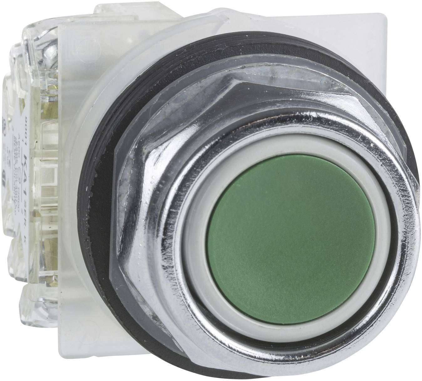 Schneider Electric 9001KR1GH5 Groene druktoets Ø 30, plat, zonder vergrendeling, 1S Druktoets Metaal 1x NO 1 stuk(s)