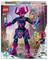 'LEGO Marvel Set 76316 met een grote, roze-blauwe figuur met helm, die kleinere figuren op de handen balanceert. Voor kinderen vanaf 4 jaar.'