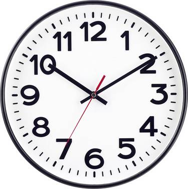EUROTIME 53820-05 Wandklok Zendergestuurd 30 cm  Zwart