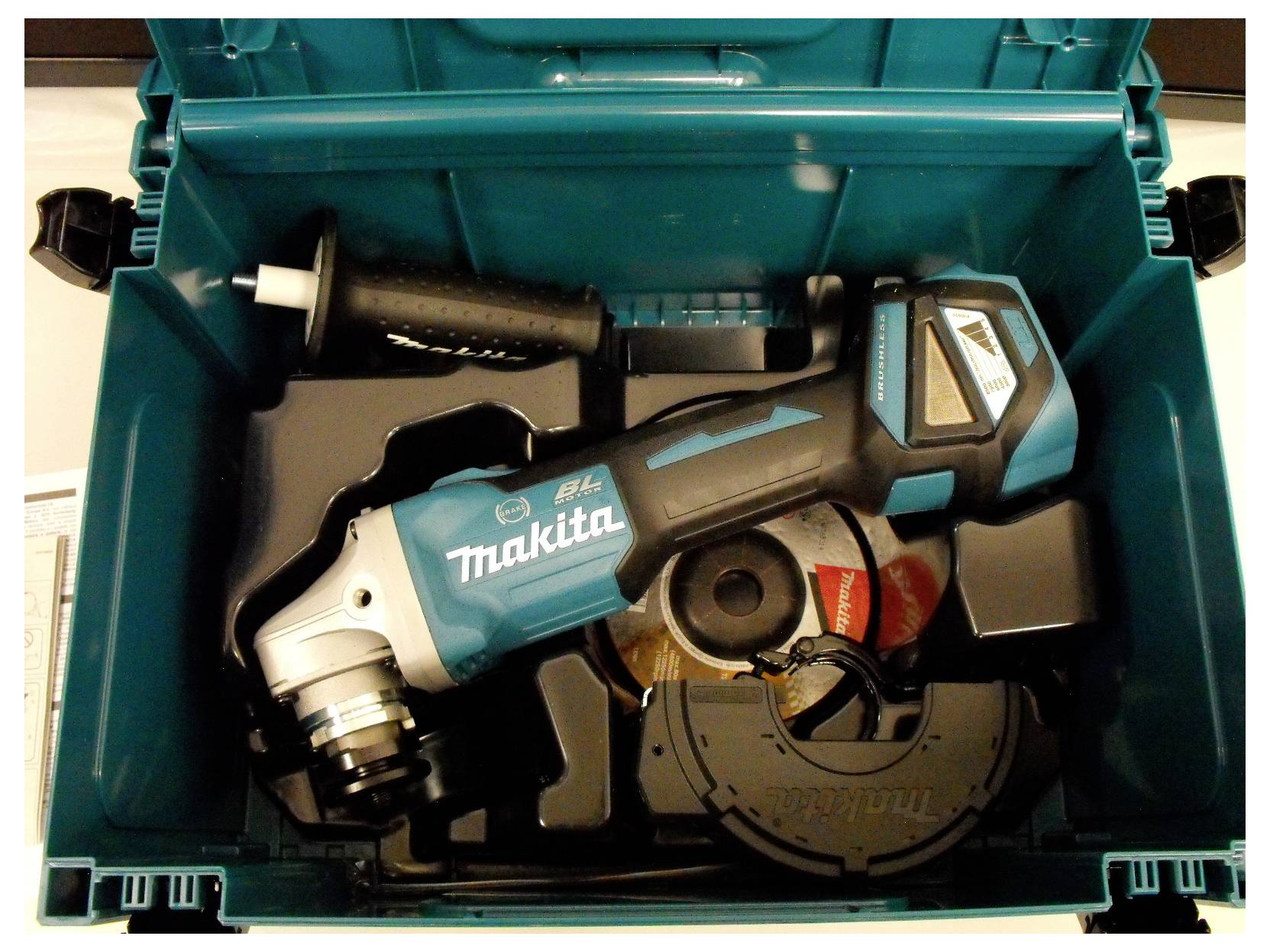 Makita DGA513ZJ accu-haakse slijper in Makpac-3