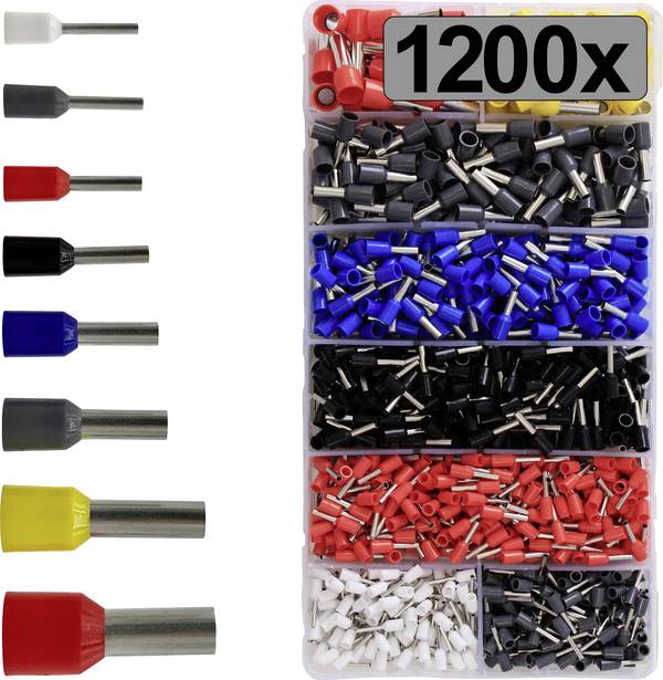 TRU COMPONENTS TC-13377260 Assortiment adereindhulzen Deels geïsoleerd Meerdere kleuren 1200 stuk(s)