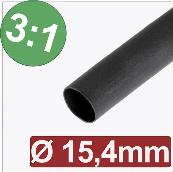 Quadrios 24CA290 Krimpkous met lijm Zwart 15.40 mm 5.13 mm Krimpverhouding:3:1 per meter