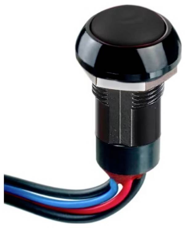 APEM IPR1FAD2 IP Series Drukschakelaar 12 V/DC 4 A 1x aan/uit Continu  (Ø x h) 12 mm x 20 mm IP67 1 stuk(s)