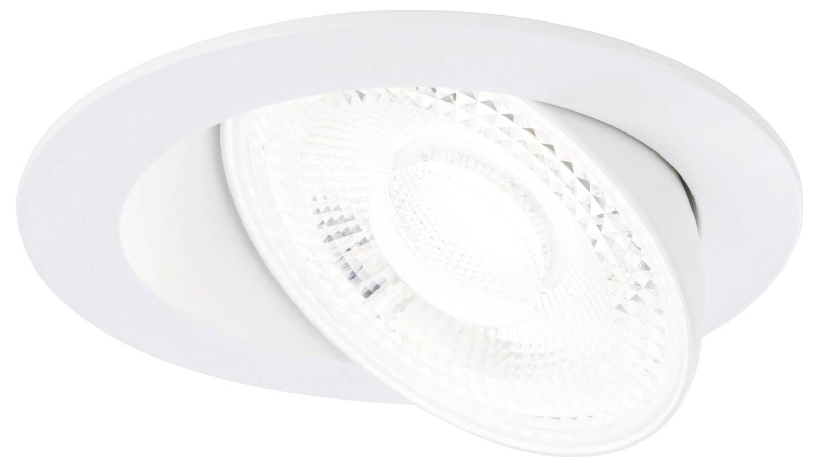 Een witte, ronde inbouwspot met een gestructureerde glazen inzet. Ideaal voor subtiele, moderne verlichtingsoplossingen.
