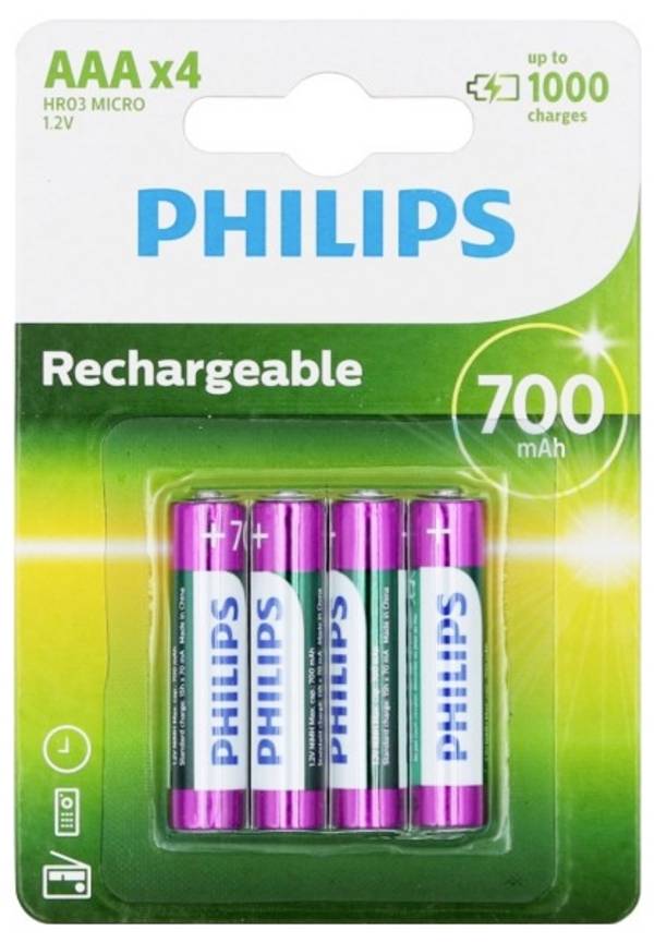 Philips HR03 Oplaadbare AAA batterij (potlood) NiMH 700 mAh 1.2 V 4 stuk(s)
