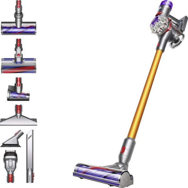 dyson V8 Absolute Silber-Gelb 476547-01 Accu-cycloonstofzuiger  21.6 V  Incl. lader, Cycloon-techniek, Incl. accu, Zakloos