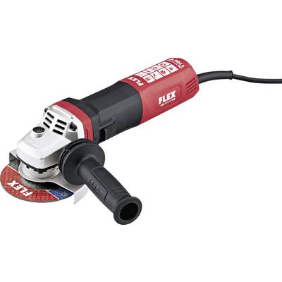 Een rood-zwarte haakse slijpmachine met een D-handgreep, geschikt voor slijp- en snijwerkzaamheden.
