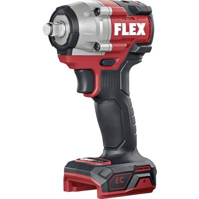 Slagschroevendraaier met accu in rood-zwarte behuizing, gebranded met 'FLEX', robuust ontwerp, ergonomische handgreep voor gemakkelijk gebruik.